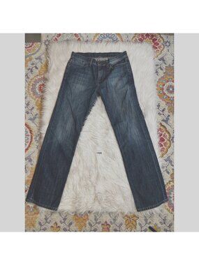 Joe's Mens Straight Jeans 32x31 Blue Faded Denim Med Wash Thick Stich Dark Wash